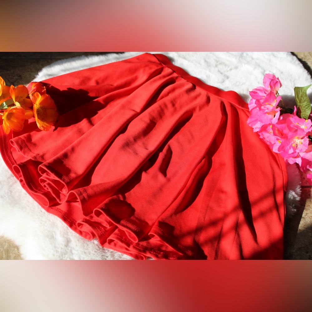 Red skirt with shorts built in